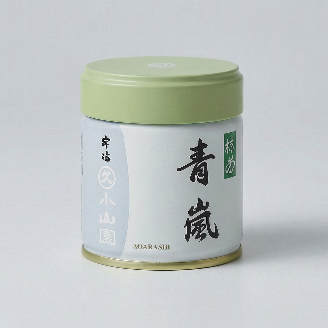 Marukyu Koyamaen Aoarashi Japanese matcha powder in a 40 g metal tin