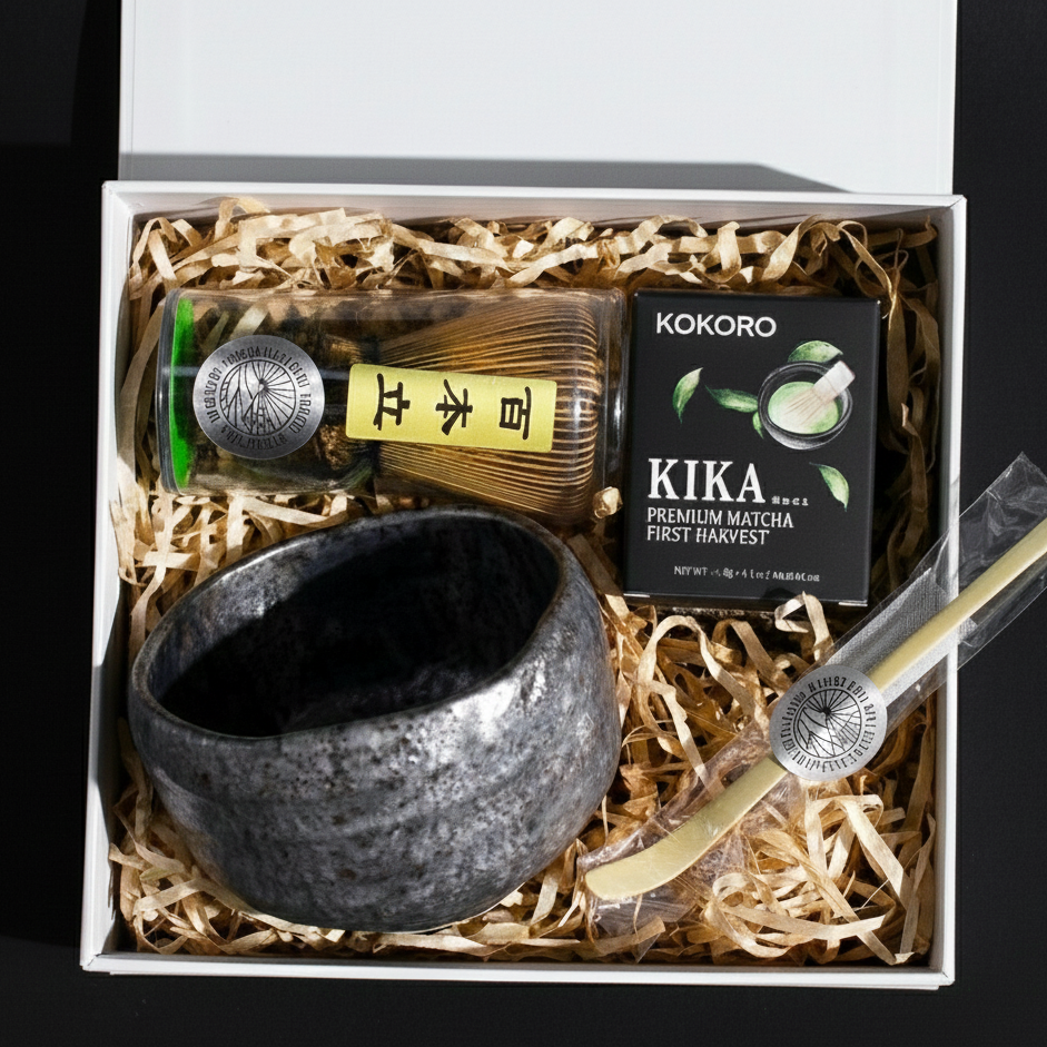Uji Matcha Ceremony Kit with chawan, chasen, chashaku and premium Japanese matcha